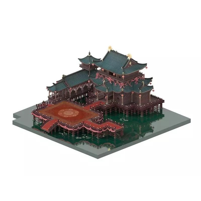 Ancient Chinese Architecture 3D Model – Historic Palace Structures, FBX - View 2