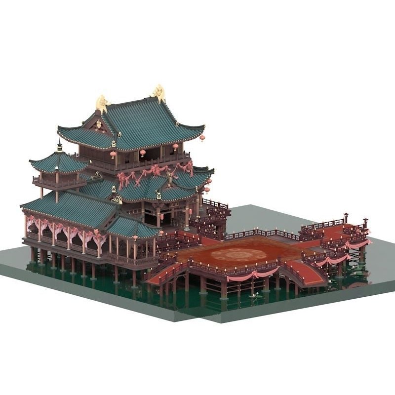 Ancient Chinese Architecture 3D Model – Historic Palace Structures, FBX - View 7