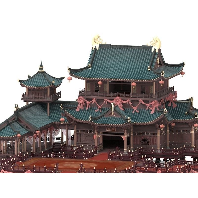 Ancient Chinese Architecture 3D Model – Historic Palace Structures, FBX - View 8