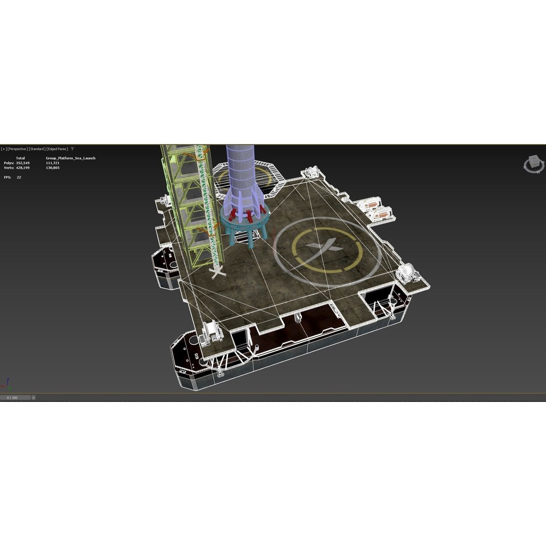 SpaceX Sea Launch Rocket Deimos Complex 3D Model – High Quality PBR Assets - View 58