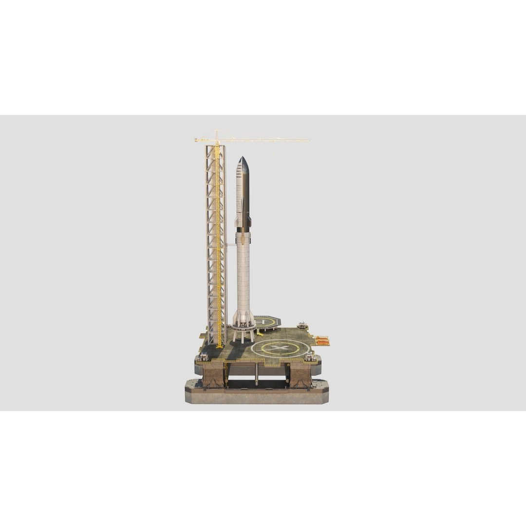 SpaceX Sea Launch Rocket Deimos Complex 3D Model – High Quality PBR Assets - View 7