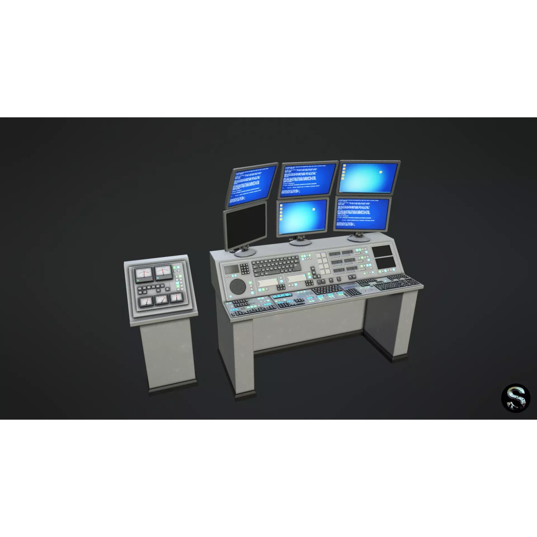 Control Panel 3D Model – Low Poly Game Asset, FBX, PBR Textures - View 2