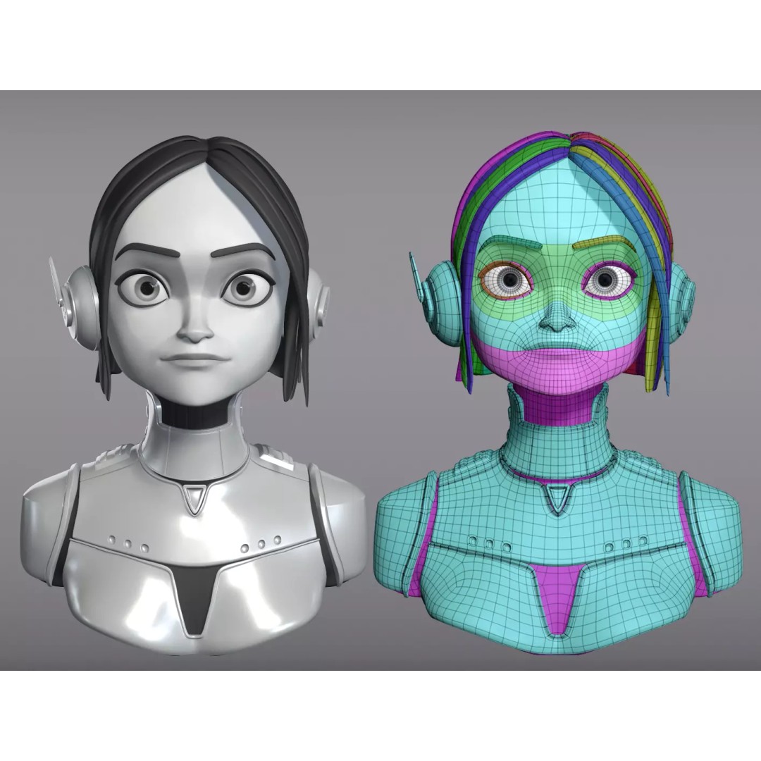 Lisa 3D Model – Cartoon Female Character, Rigged for Animation - View 2