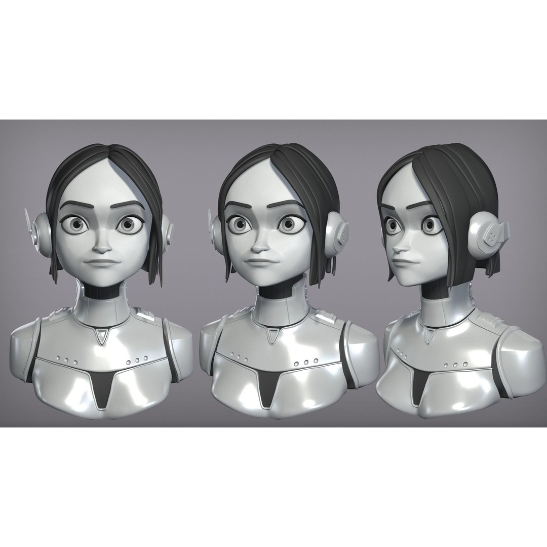 Lisa 3D Model – Cartoon Female Character, Rigged for Animation - View 3