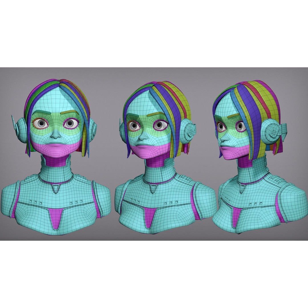 Lisa 3D Model – Cartoon Female Character, Rigged for Animation - View 4