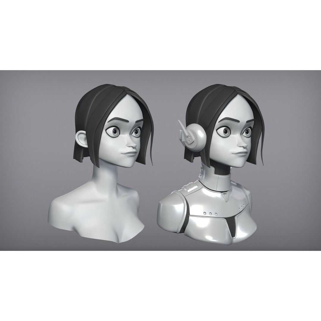 Lisa 3D Model – Cartoon Female Character, Rigged for Animation - View 5
