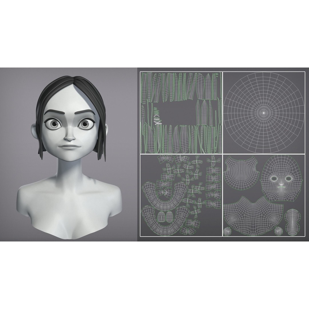 Lisa 3D Model – Cartoon Female Character, Rigged for Animation - View 6