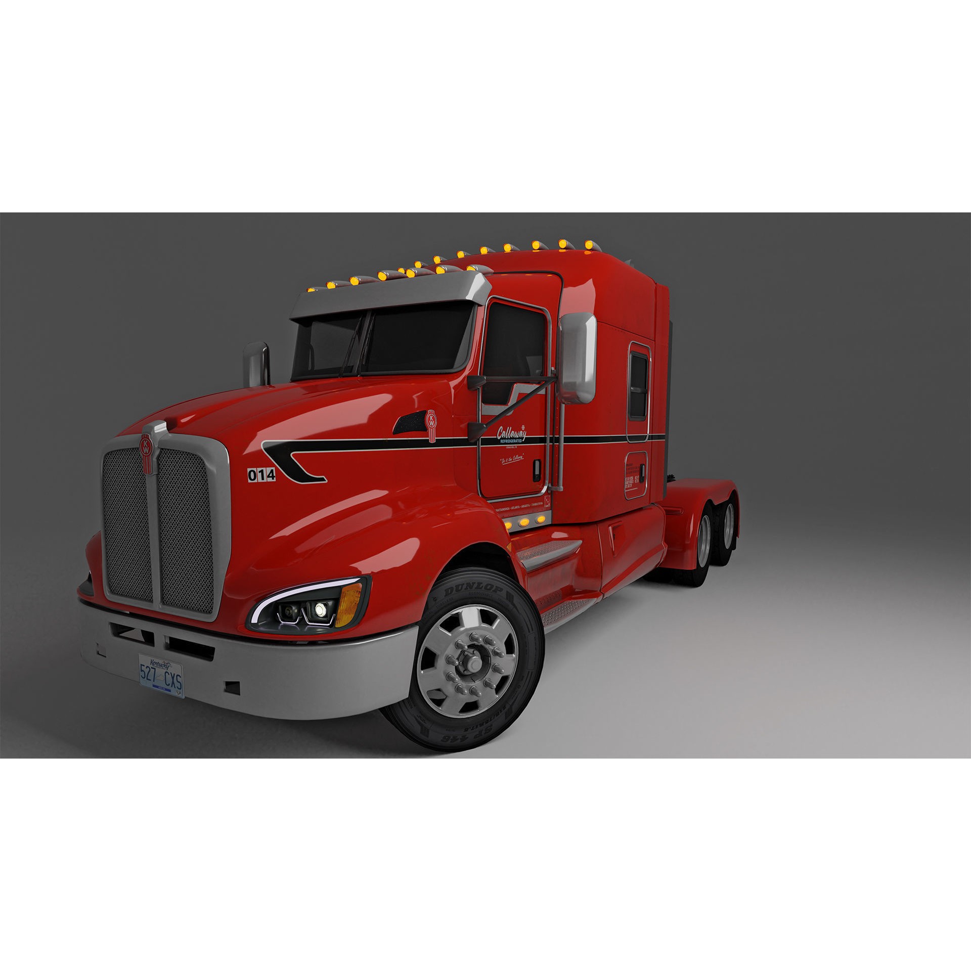 Kenworth T660 Semi Truck - Low-Poly Game-Ready 3D Model