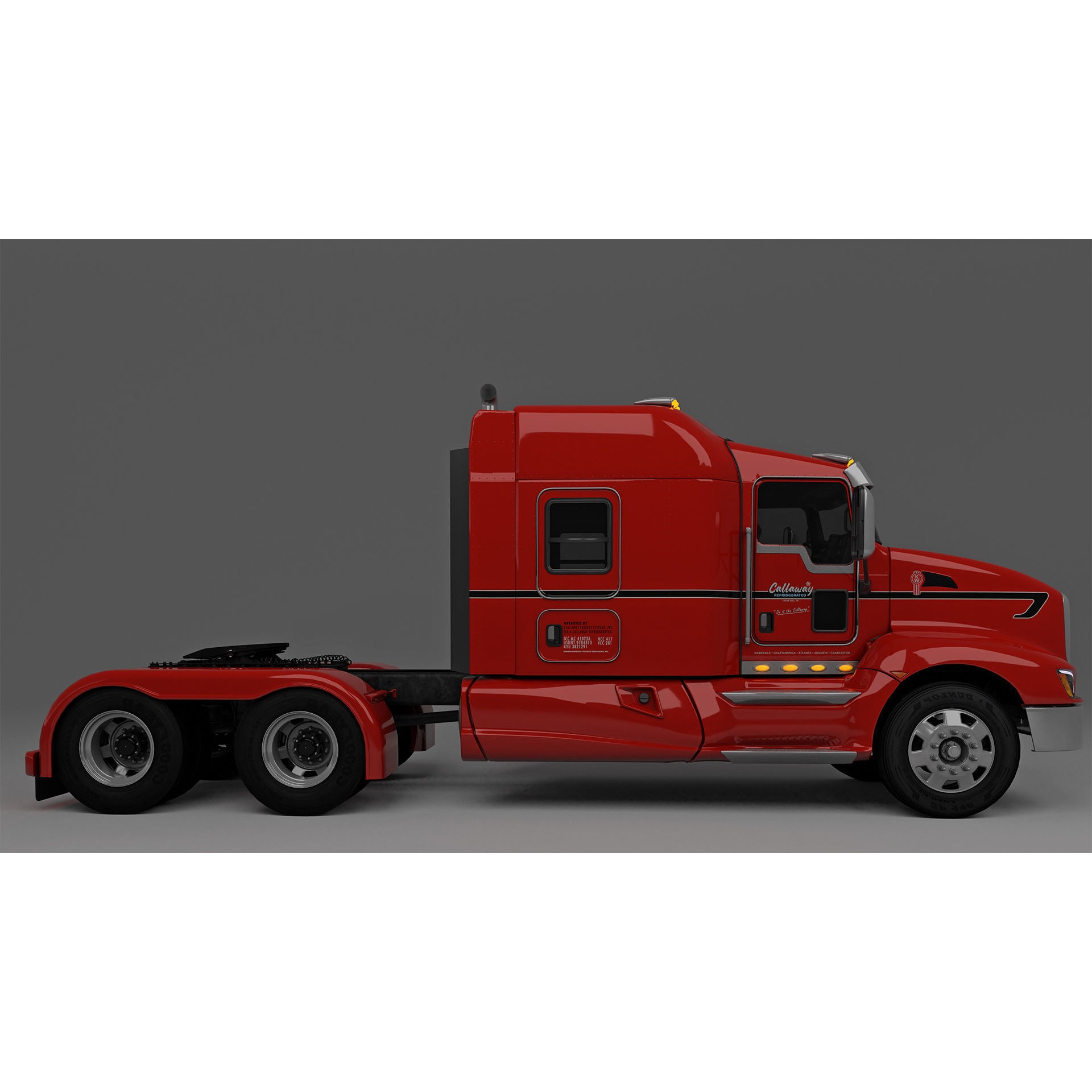 Kenworth T660 Semi Truck - Low-Poly Game-Ready 3D Model - View 13