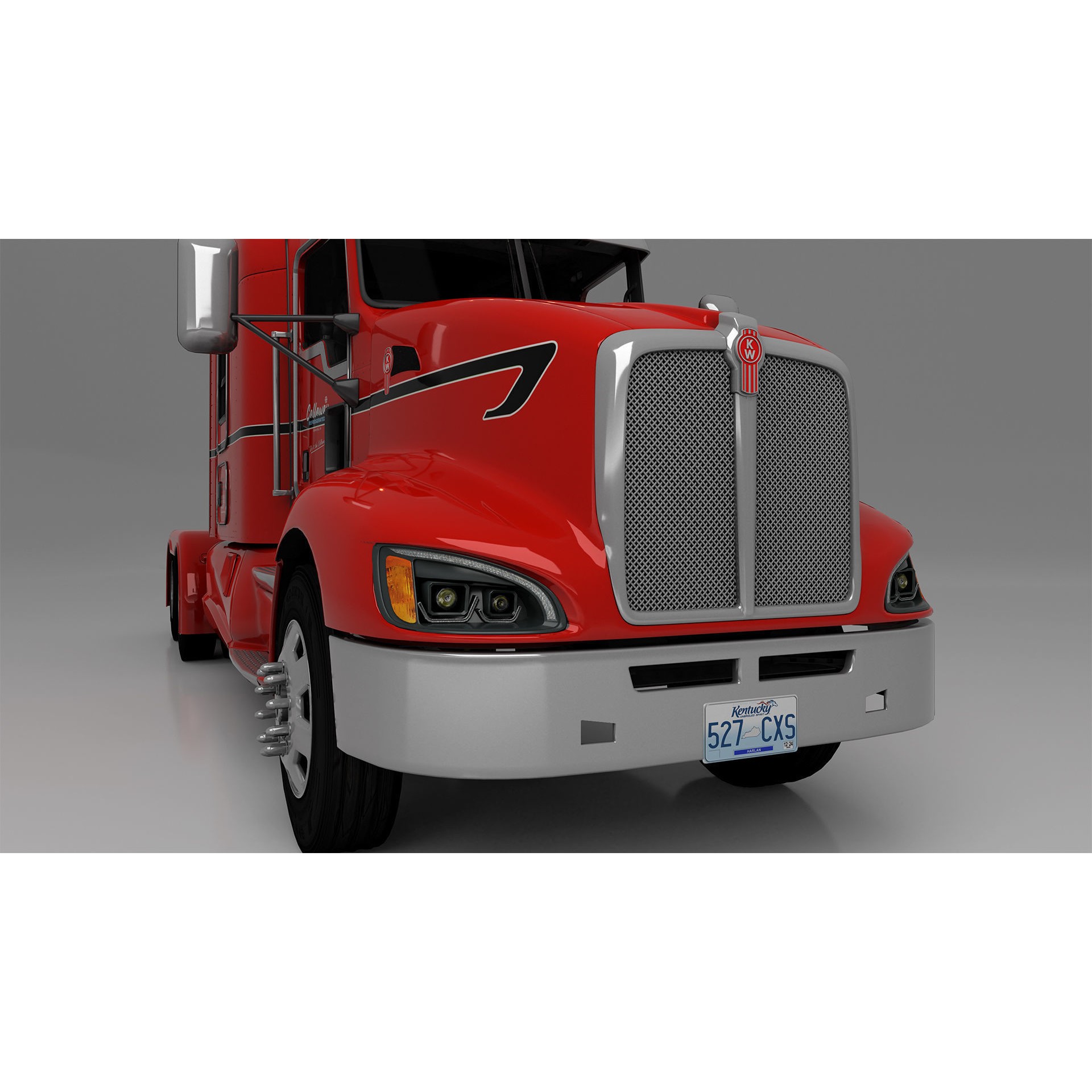 Kenworth T660 Semi Truck - Low-Poly Game-Ready 3D Model - View 14