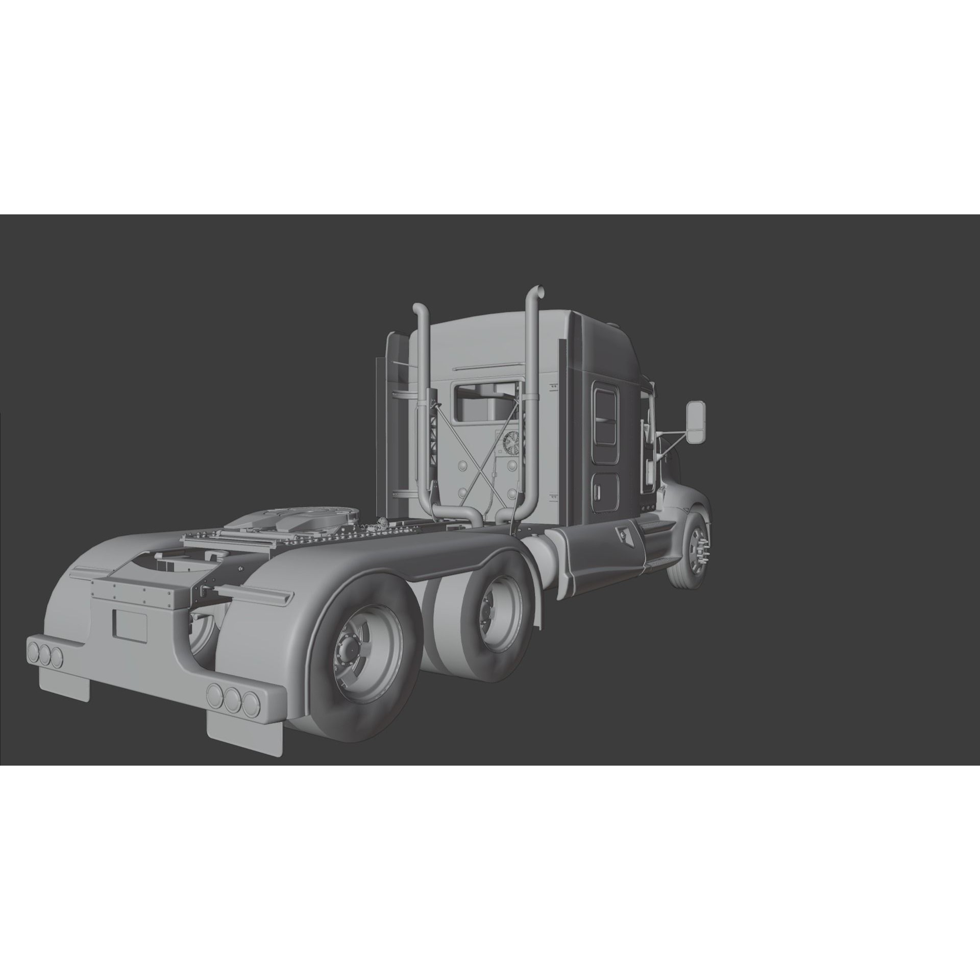 Kenworth T660 Semi Truck - Low-Poly Game-Ready 3D Model - View 18