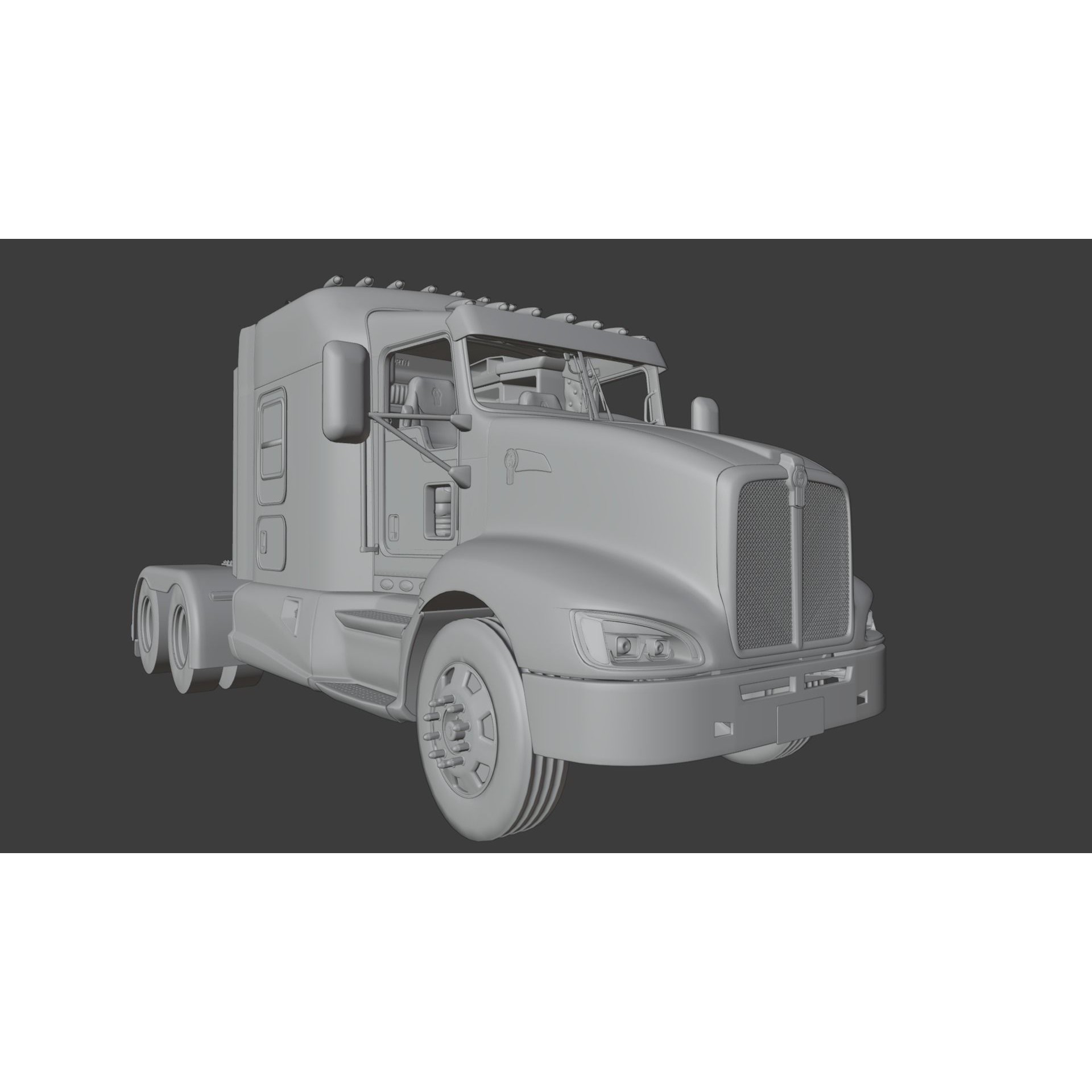 Kenworth T660 Semi Truck - Low-Poly Game-Ready 3D Model - View 19
