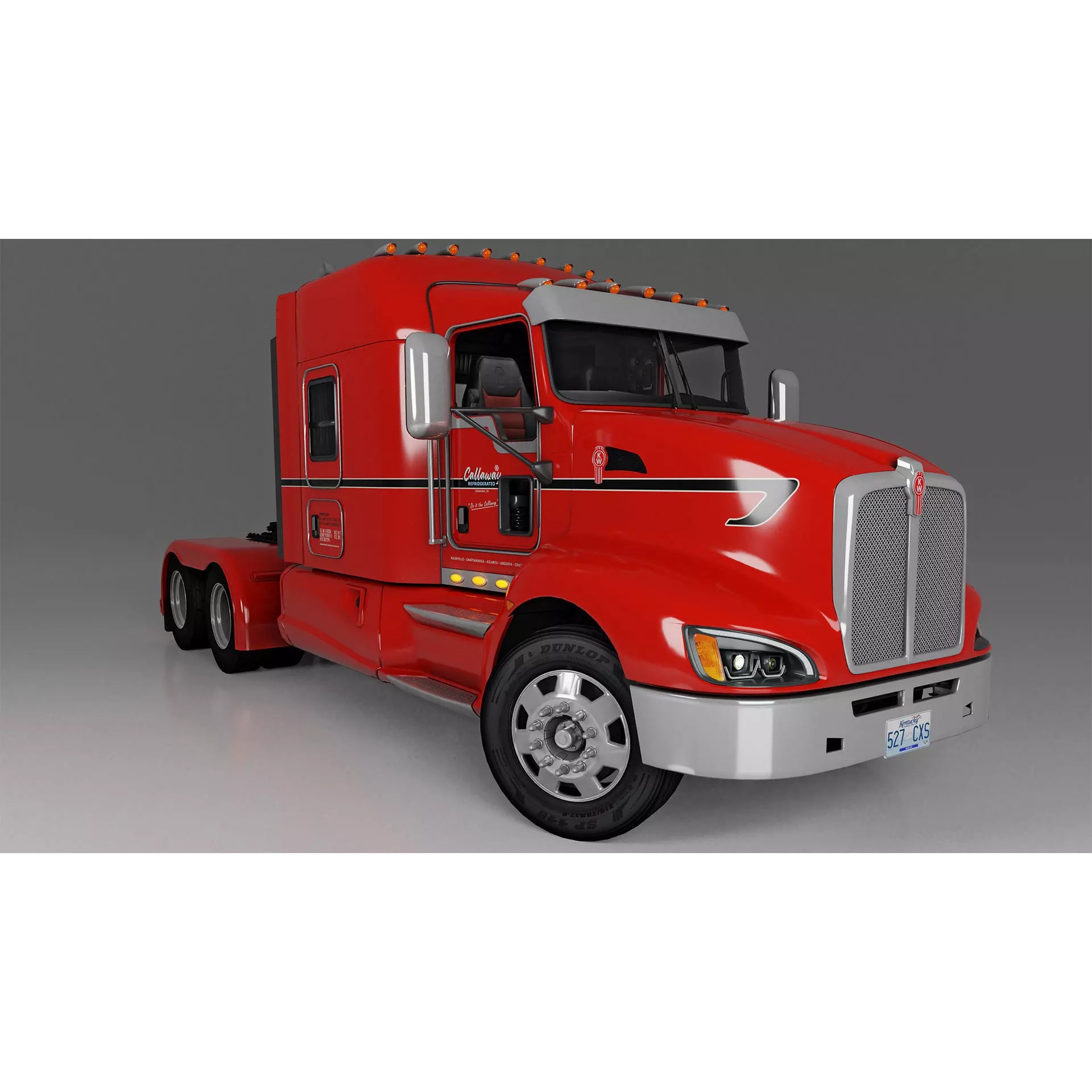 Kenworth T660 Semi Truck - Low-Poly Game-Ready 3D Model - View 2
