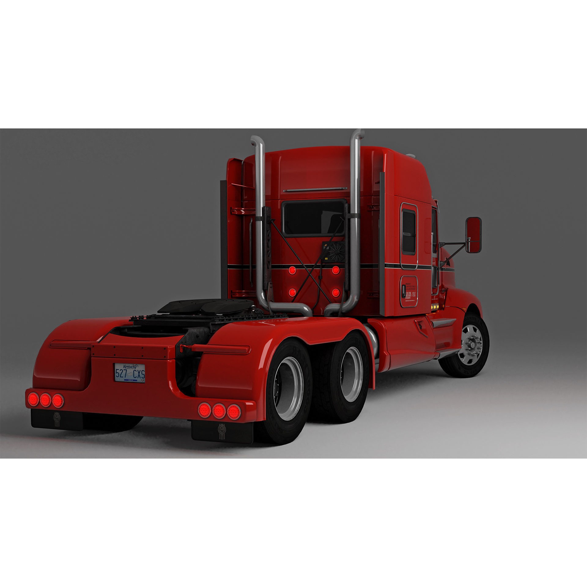 Kenworth T660 Semi Truck - Low-Poly Game-Ready 3D Model - View 6