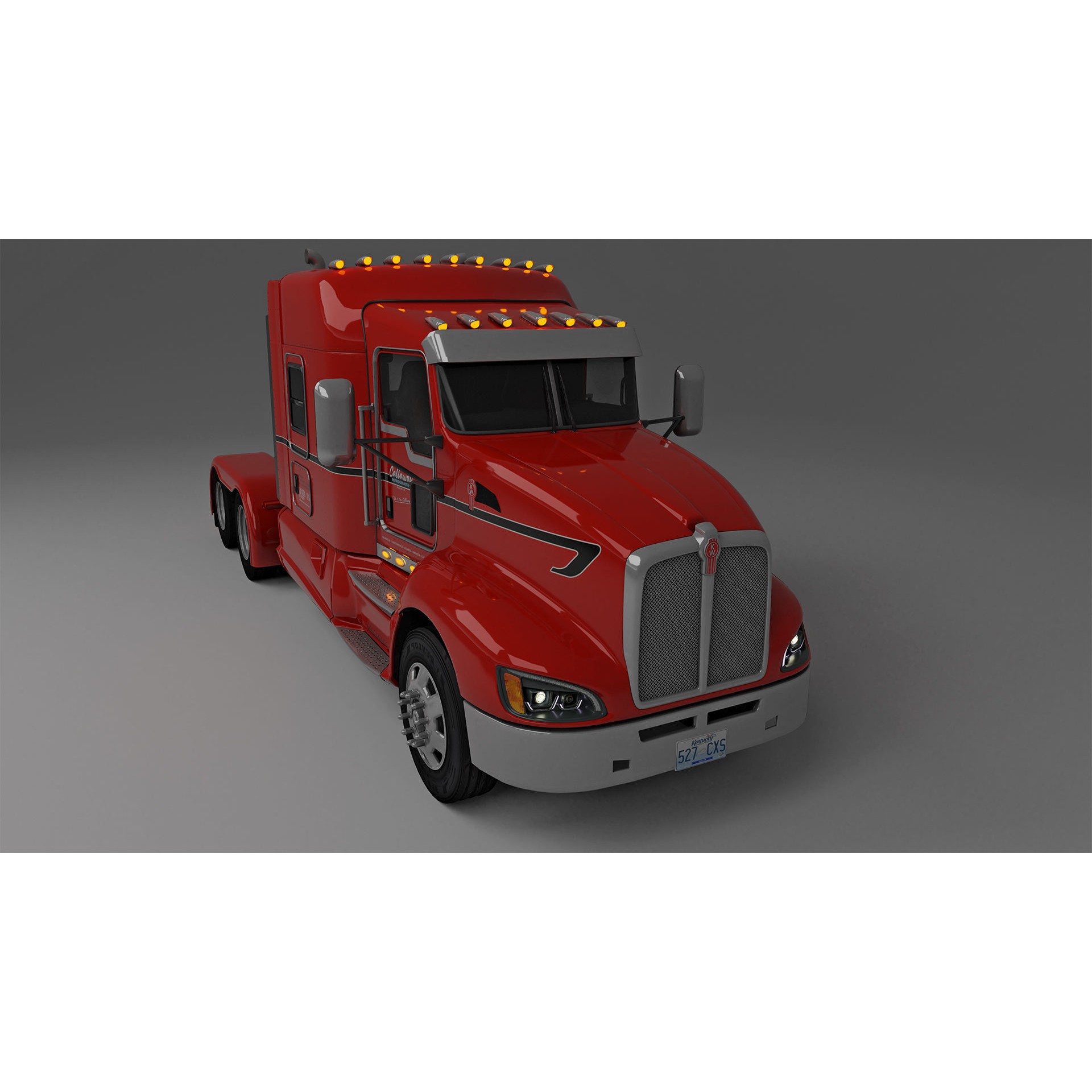 Kenworth T660 Semi Truck - Low-Poly Game-Ready 3D Model - View 8