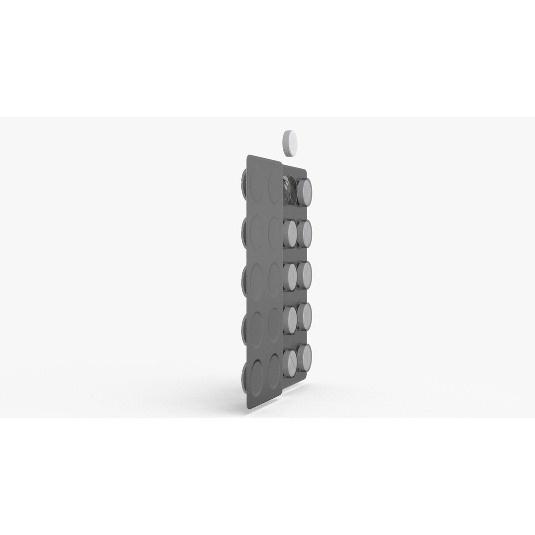 Blister Pill Pack 3D Model – Low Poly Medical Asset, FBX - View 13