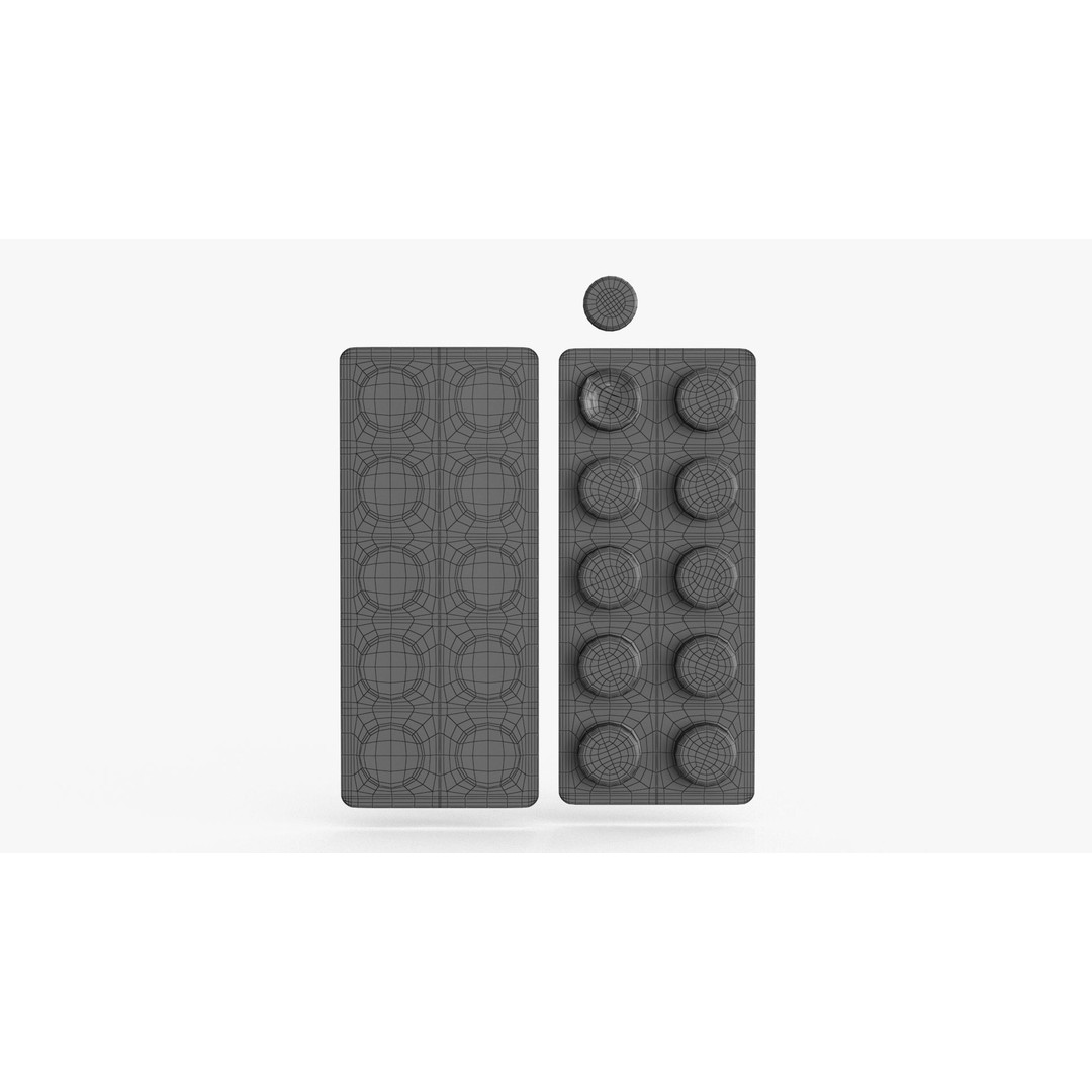 Blister Pill Pack 3D Model – Low Poly Medical Asset, FBX - View 15