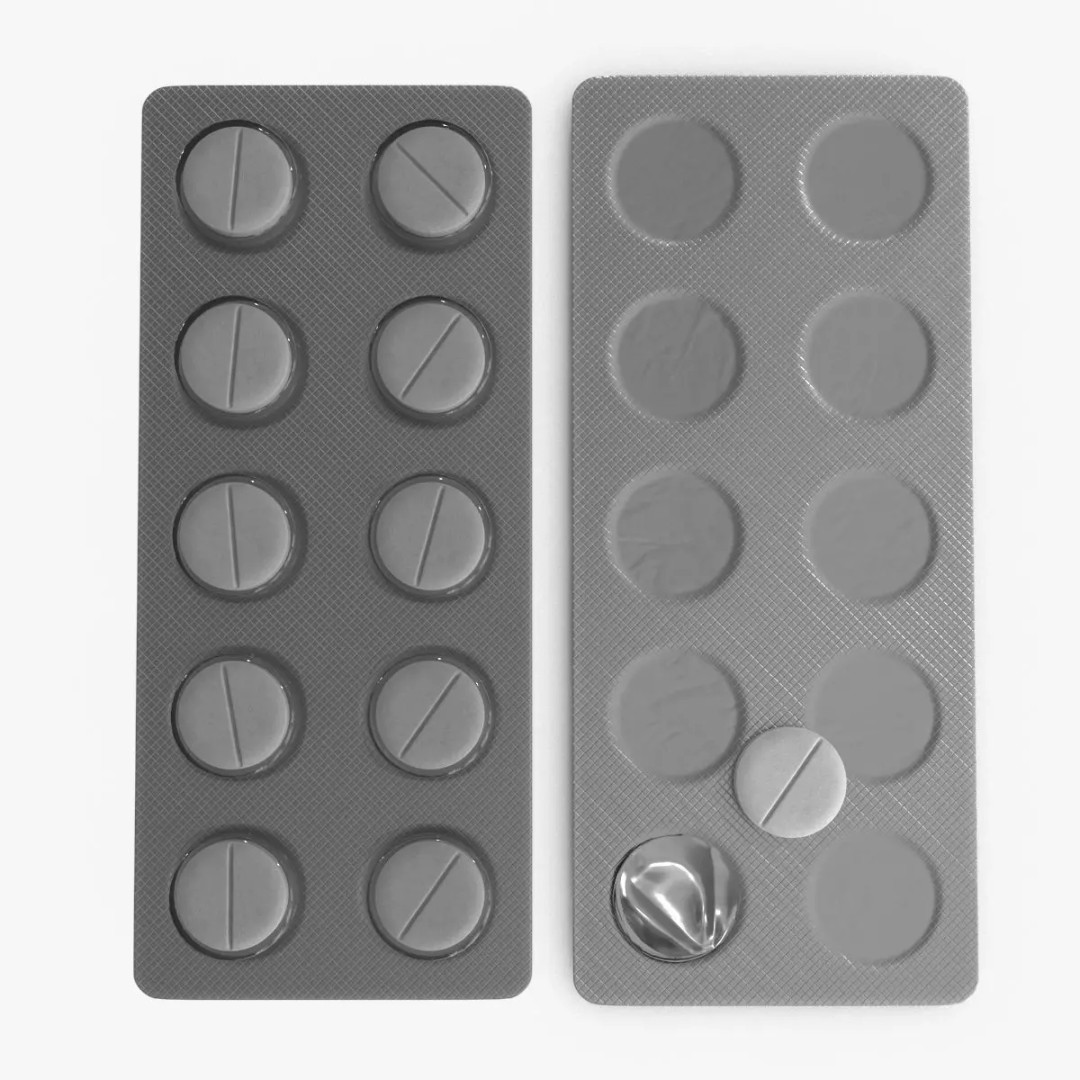 Blister Pill Pack 3D Model – Low Poly Medical Asset, FBX - View 2