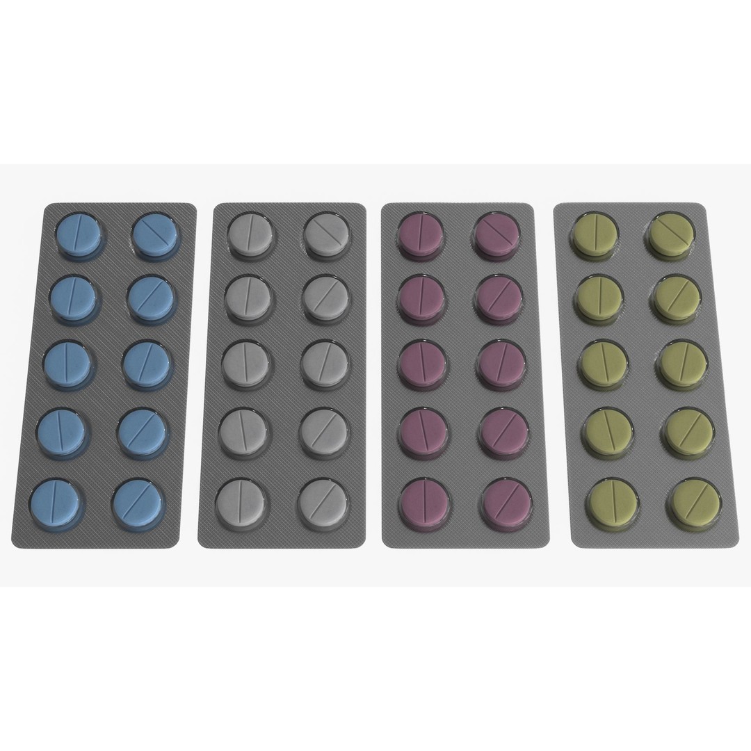 Blister Pill Pack 3D Model – Low Poly Medical Asset, FBX - View 4
