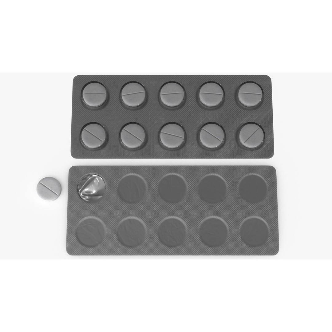 Blister Pill Pack 3D Model – Low Poly Medical Asset, FBX - View 6