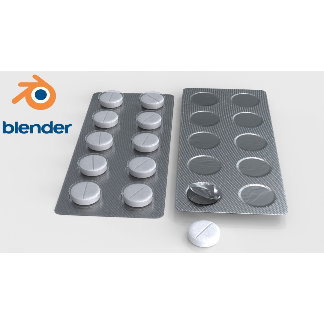 Blister Pill Pack 3D Model – Low Poly Medical Asset, FBX - View 7