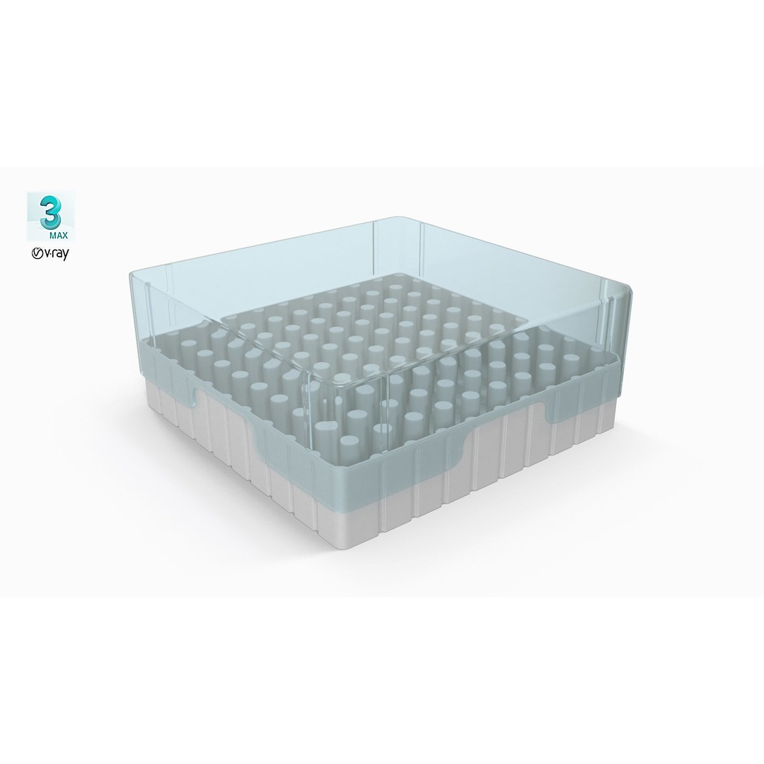 Eppendorf Storage Box 3D Model – Low Poly Medical Asset, FBX, OBJ - View 11
