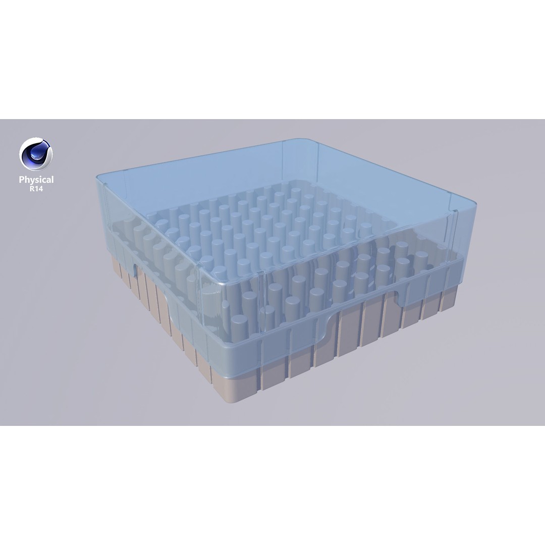 Eppendorf Storage Box 3D Model – Low Poly Medical Asset, FBX, OBJ - View 16