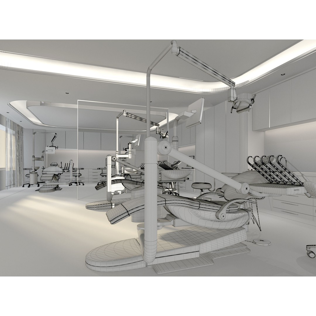 Dental Clinic 3D Model – Realistic Interior Design, FBX & OBJ Formats