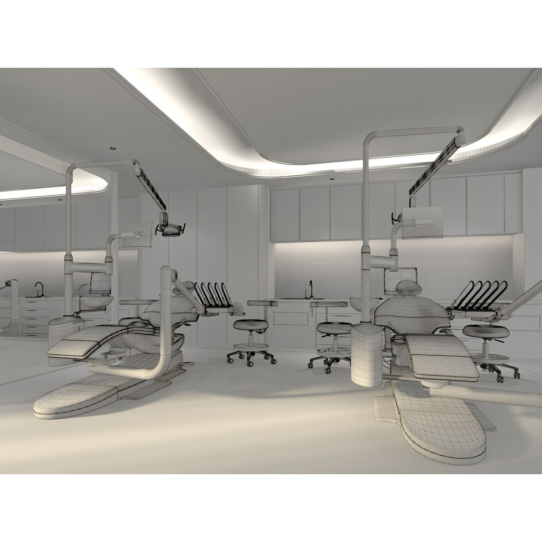 Dental Clinic 3D Model – Realistic Interior Design, FBX & OBJ Formats - View 11