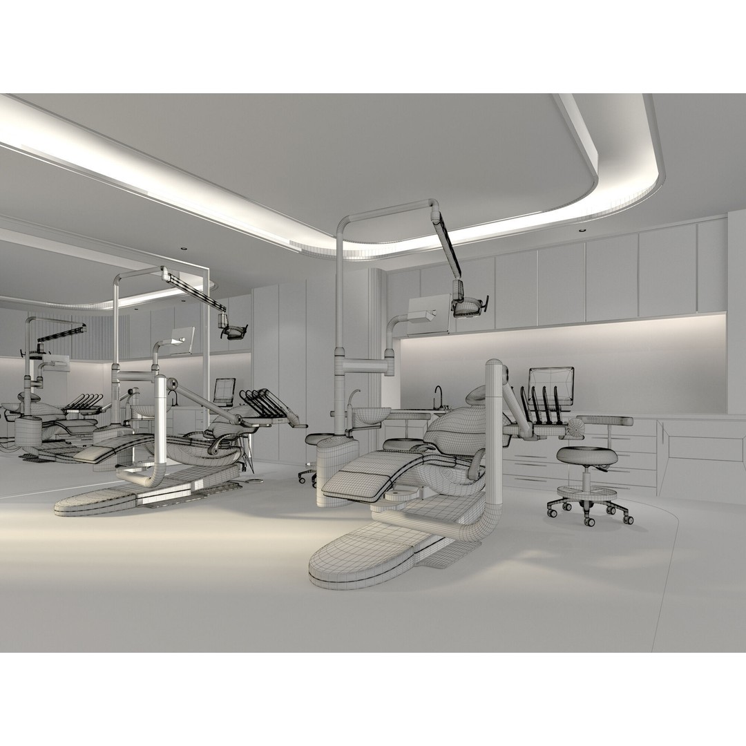 Dental Clinic 3D Model – Realistic Interior Design, FBX & OBJ Formats - View 12
