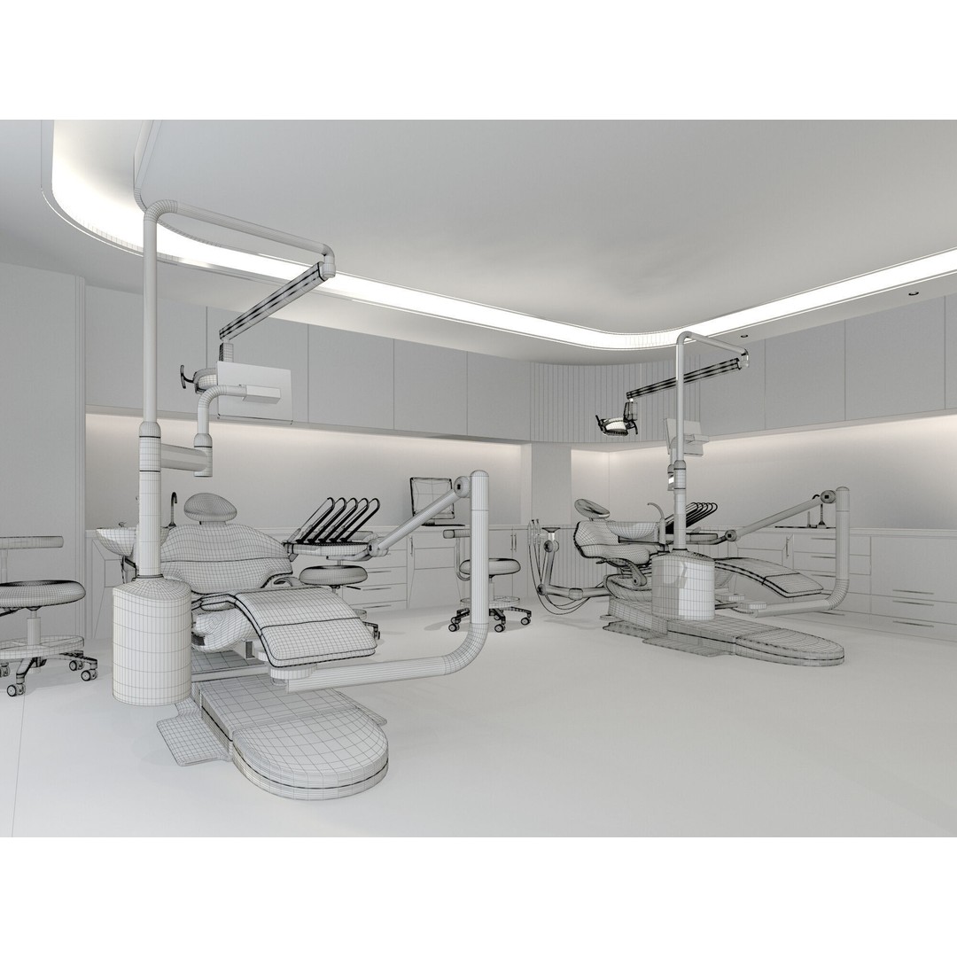 Dental Clinic 3D Model – Realistic Interior Design, FBX & OBJ Formats - View 8