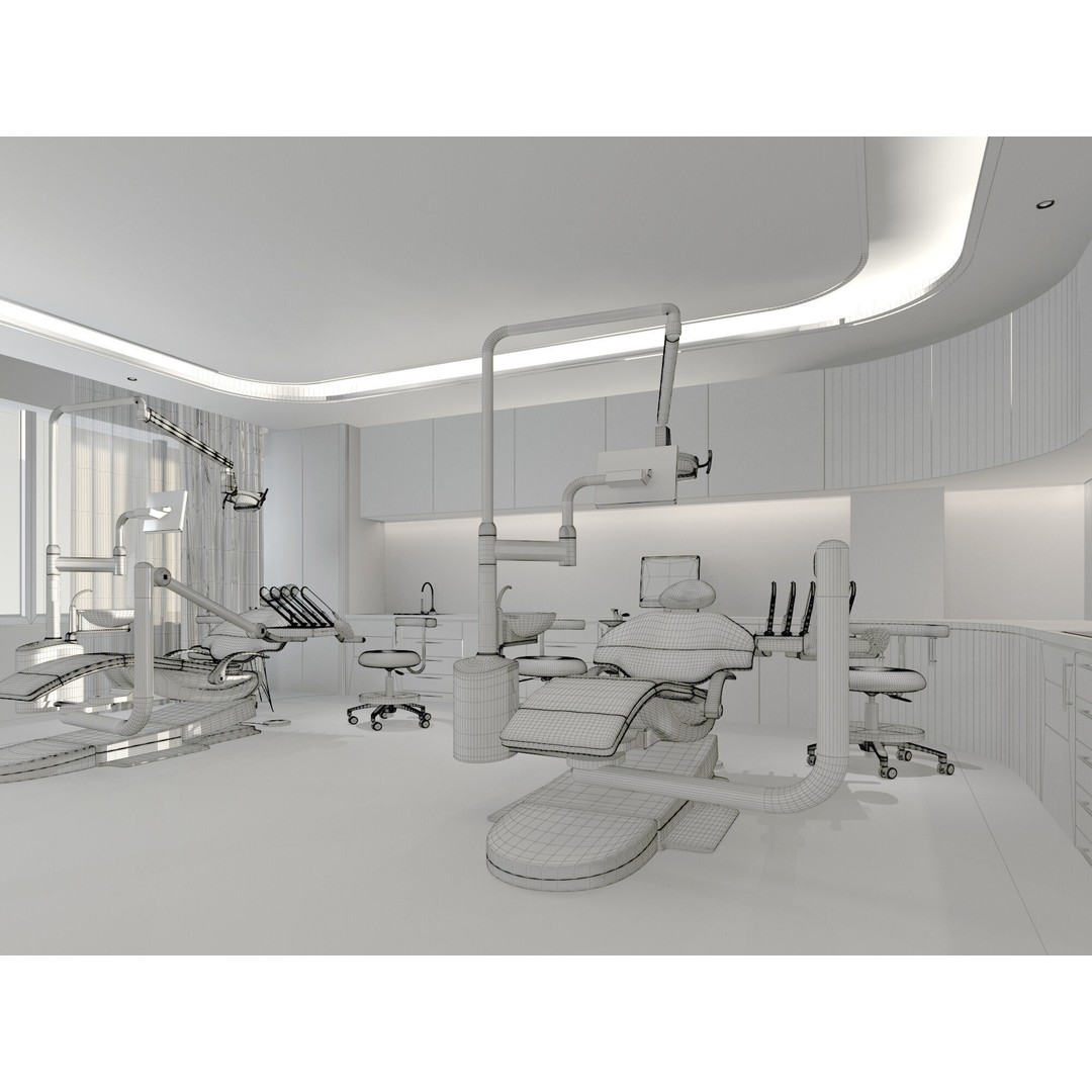Dental Clinic 3D Model – Realistic Interior Design, FBX & OBJ Formats - View 9
