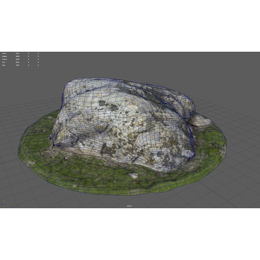 Rock 38 3D Model – Low Poly Landscape Asset, FBX, OBJ, Blender - View 9