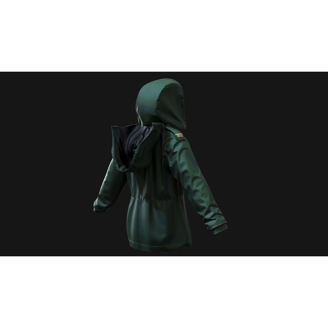 HART Munro Jacket 3D Model – Low Poly Game-Ready Ambulance Uniform, FBX - View 11