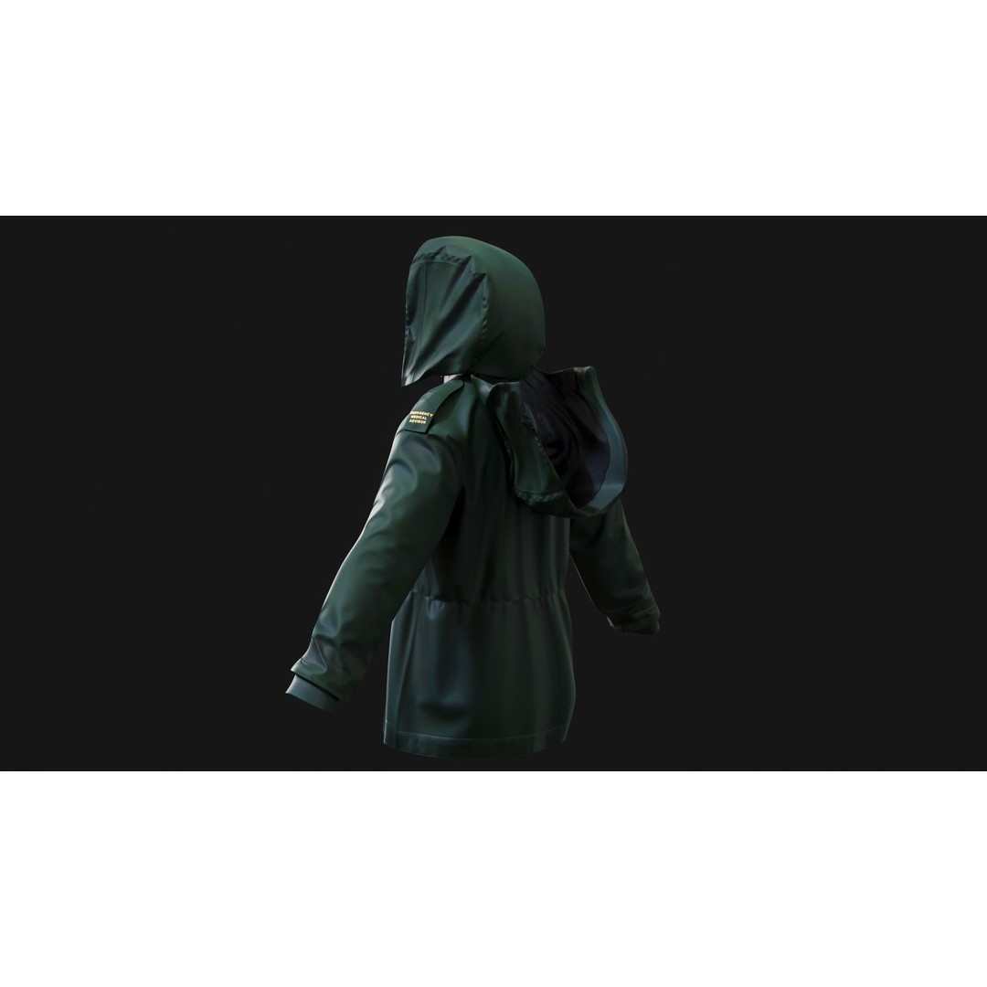 HART Munro Jacket 3D Model – Low Poly Game-Ready Ambulance Uniform, FBX - View 13