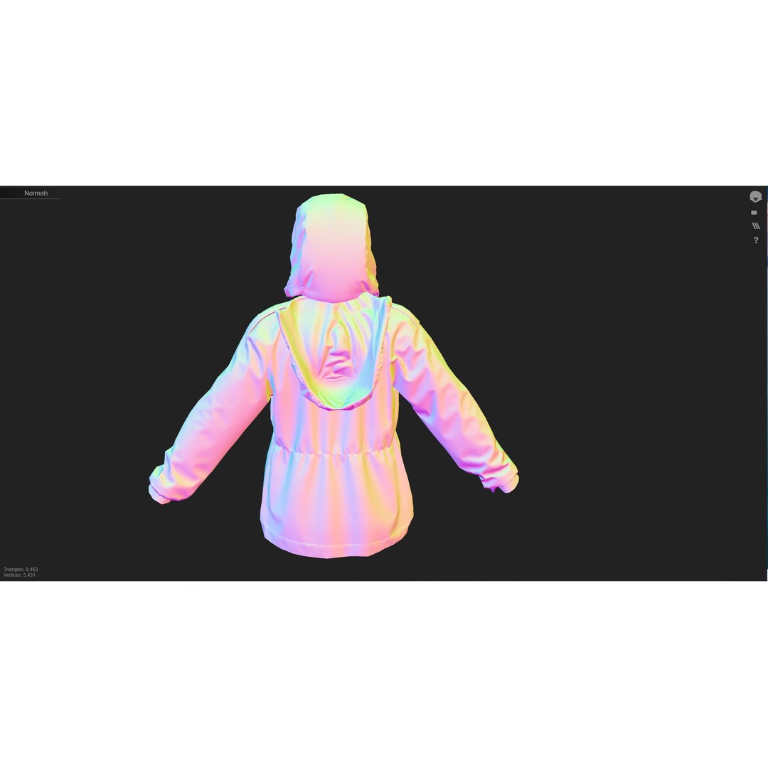 HART Munro Jacket 3D Model – Low Poly Game-Ready Ambulance Uniform, FBX - View 6