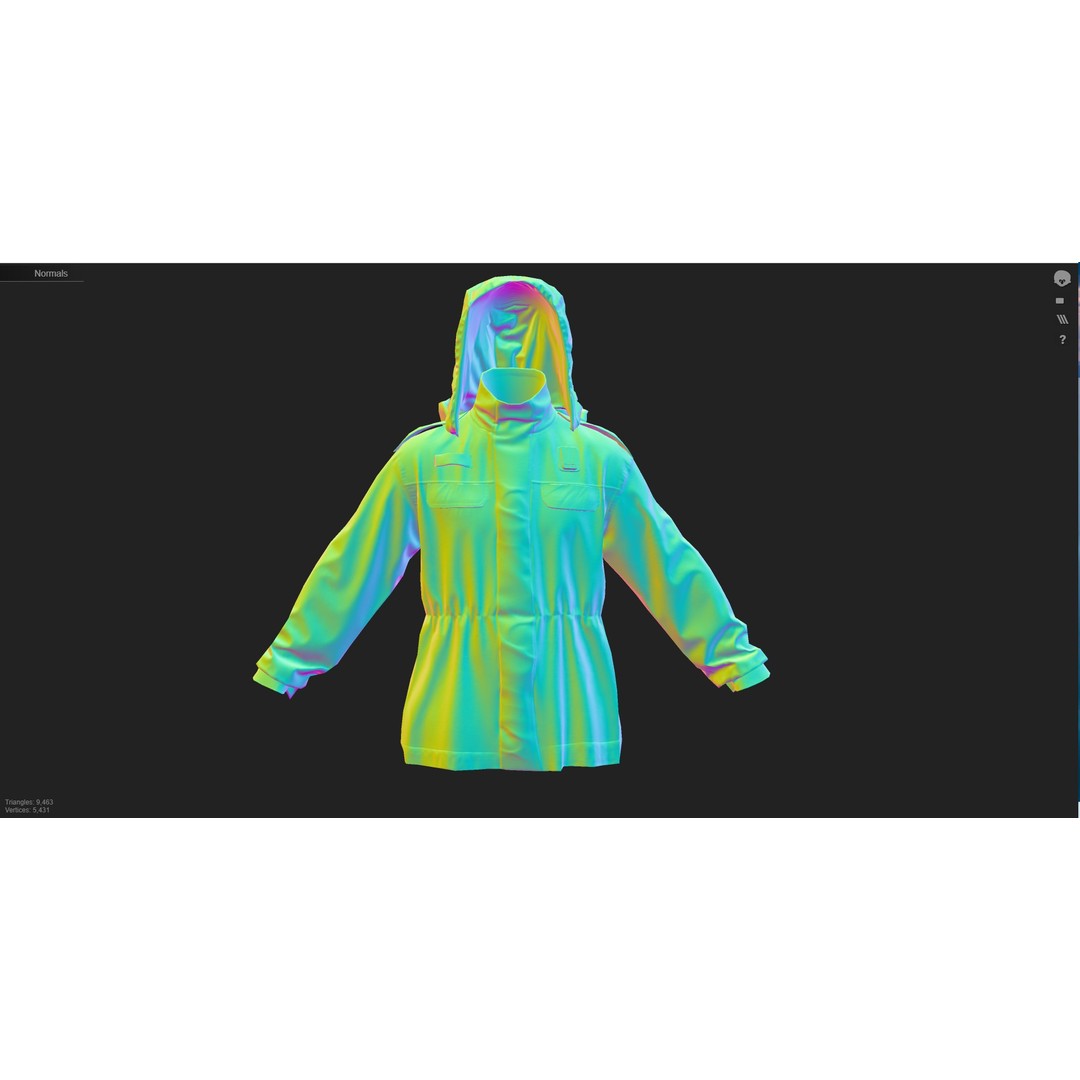 HART Munro Jacket 3D Model – Low Poly Game-Ready Ambulance Uniform, FBX - View 7