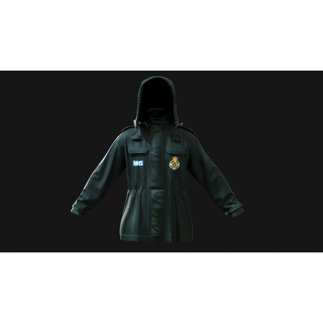 HART Munro Jacket 3D Model – Low Poly Game-Ready Ambulance Uniform, FBX - View 8