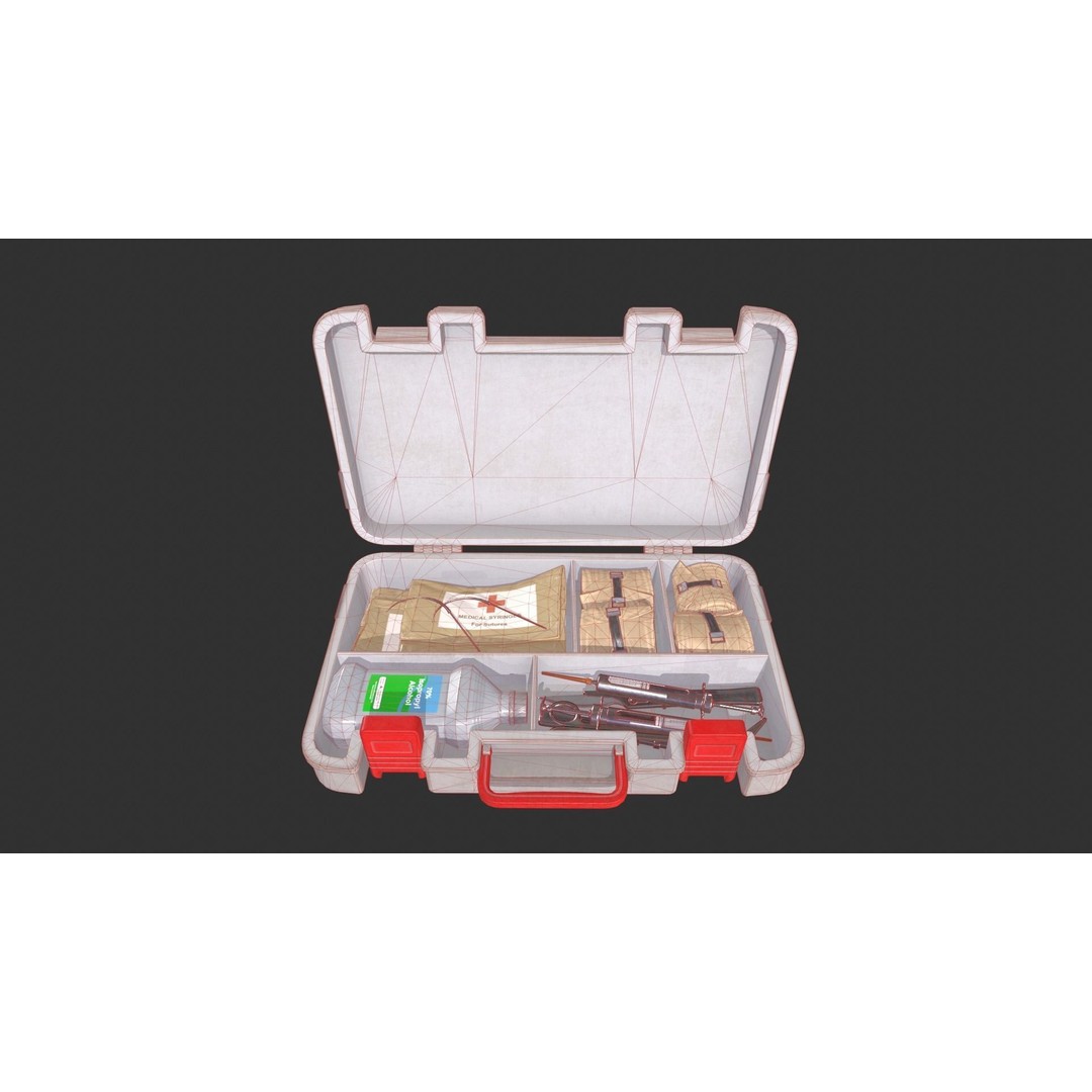 Medical First Aid Kit 3D Model – Low Poly Game Asset, FBX