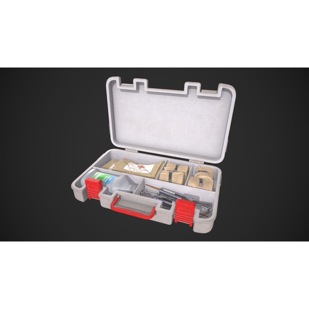 Medical First Aid Kit 3D Model – Low Poly Game Asset, FBX - View 3