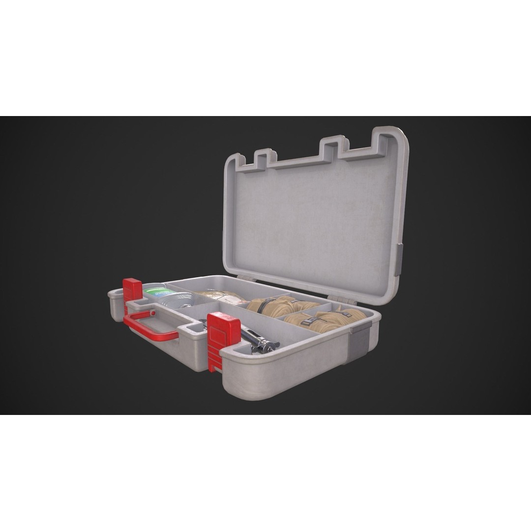 Medical First Aid Kit 3D Model – Low Poly Game Asset, FBX - View 7