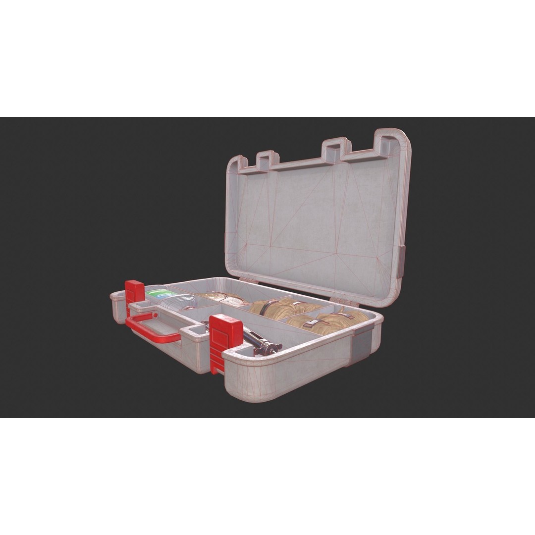 Medical First Aid Kit 3D Model – Low Poly Game Asset, FBX - View 8
