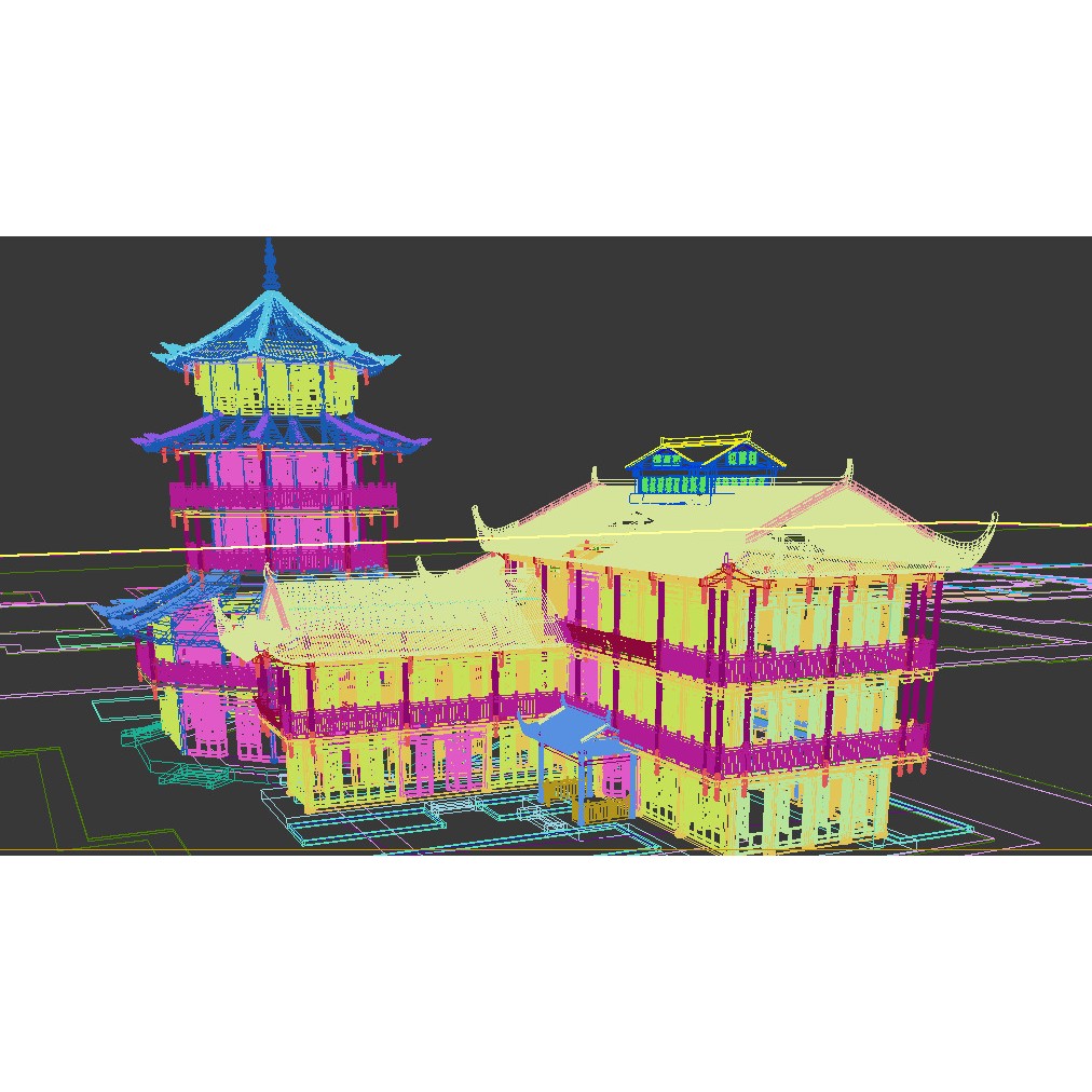 Ancient Chinese Architecture 3D Model – Detailed Pagoda Design, FBX - View 10