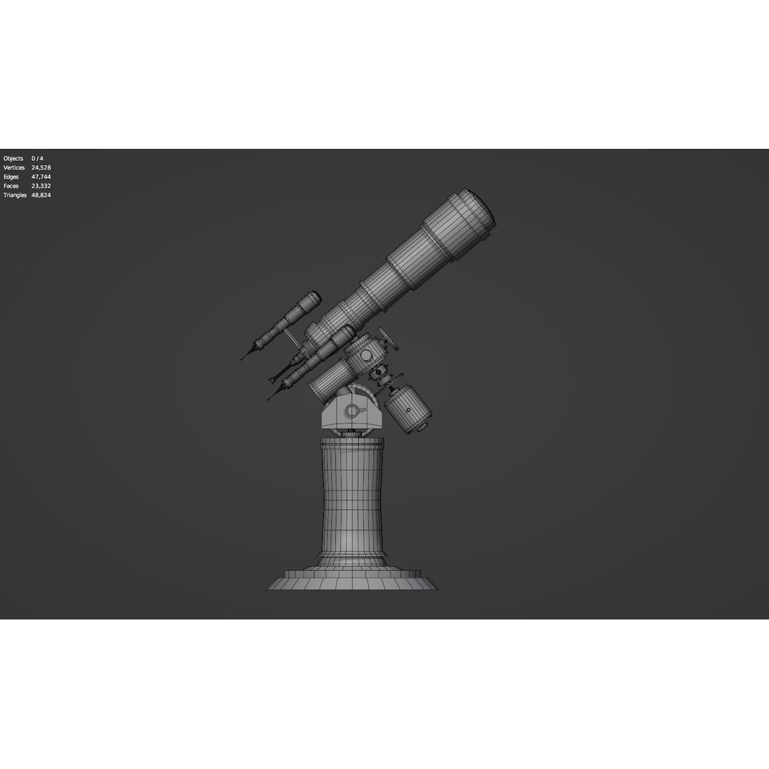 Astronomical Telescope 3D Model – High Poly Space Equipment, FBX, OBJ - View 22