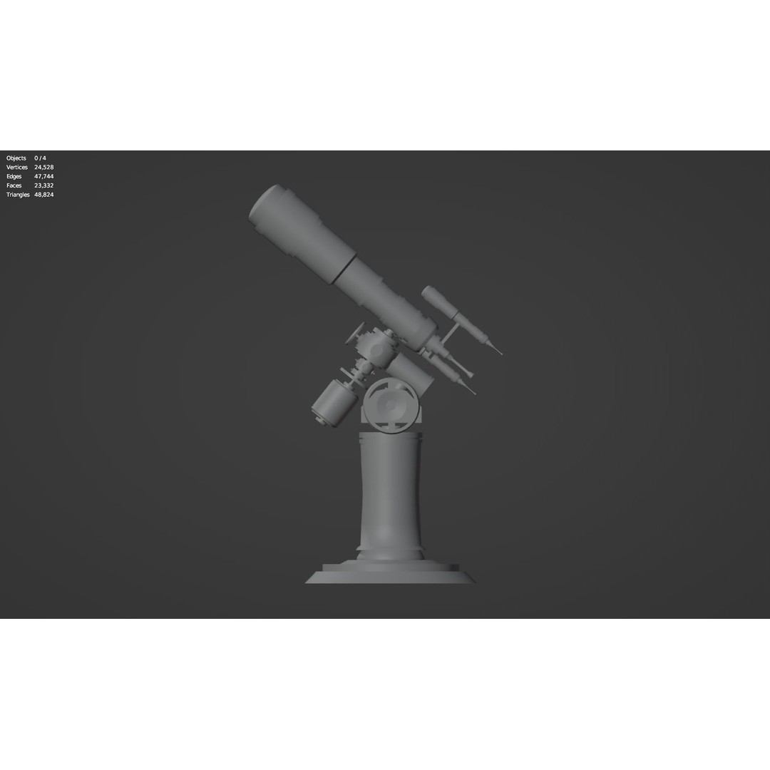 Astronomical Telescope 3D Model – High Poly Space Equipment, FBX, OBJ - View 23