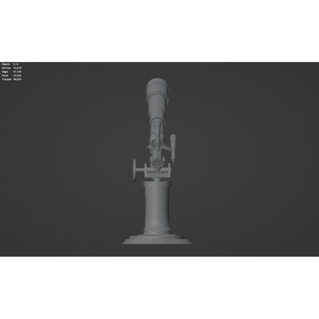 Astronomical Telescope 3D Model – High Poly Space Equipment, FBX, OBJ - View 24