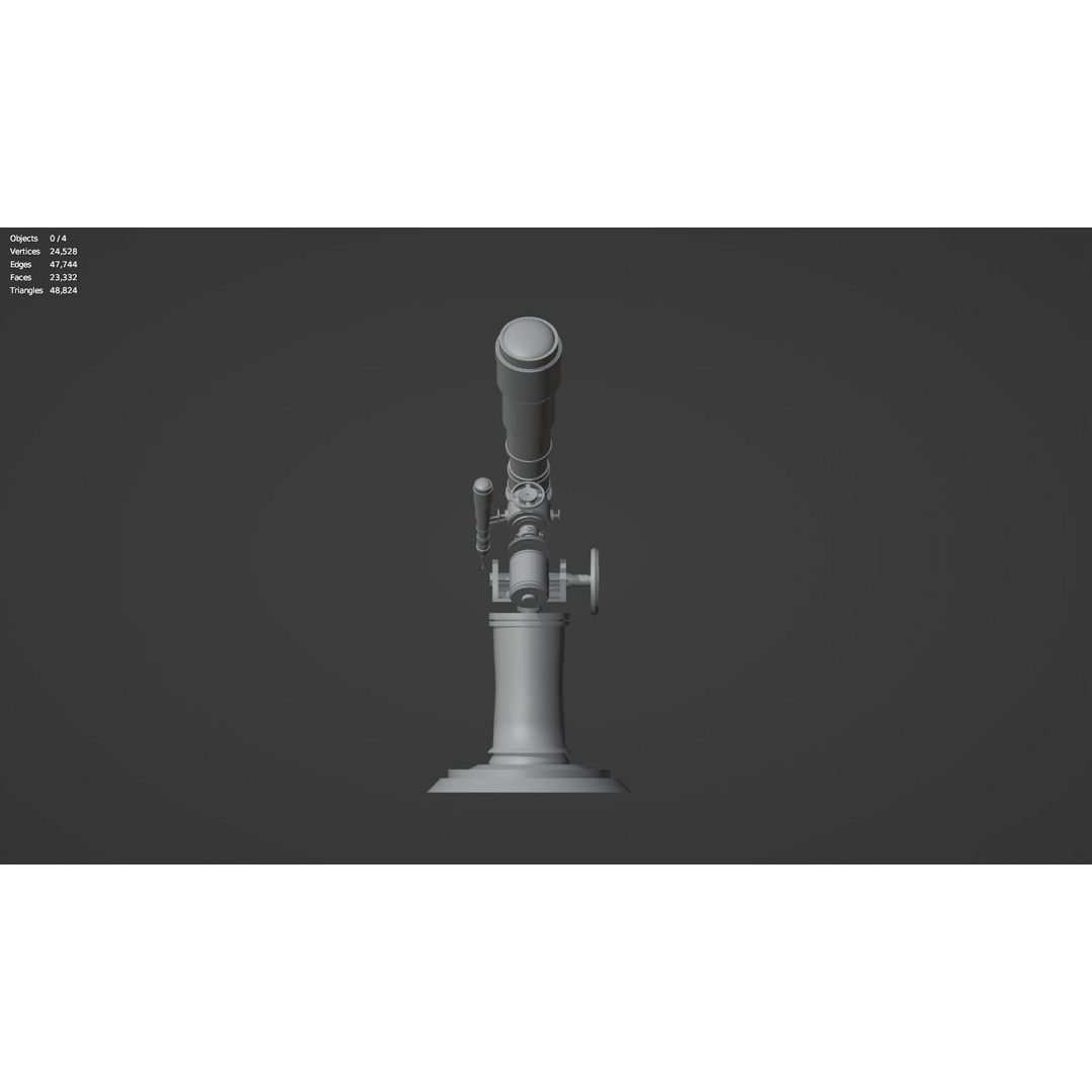 Astronomical Telescope 3D Model – High Poly Space Equipment, FBX, OBJ - View 25