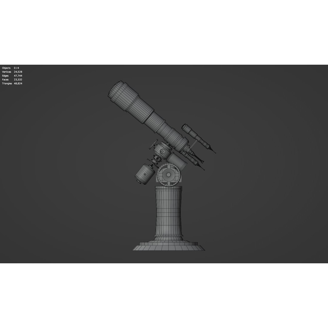 Astronomical Telescope 3D Model – High Poly Space Equipment, FBX, OBJ - View 26