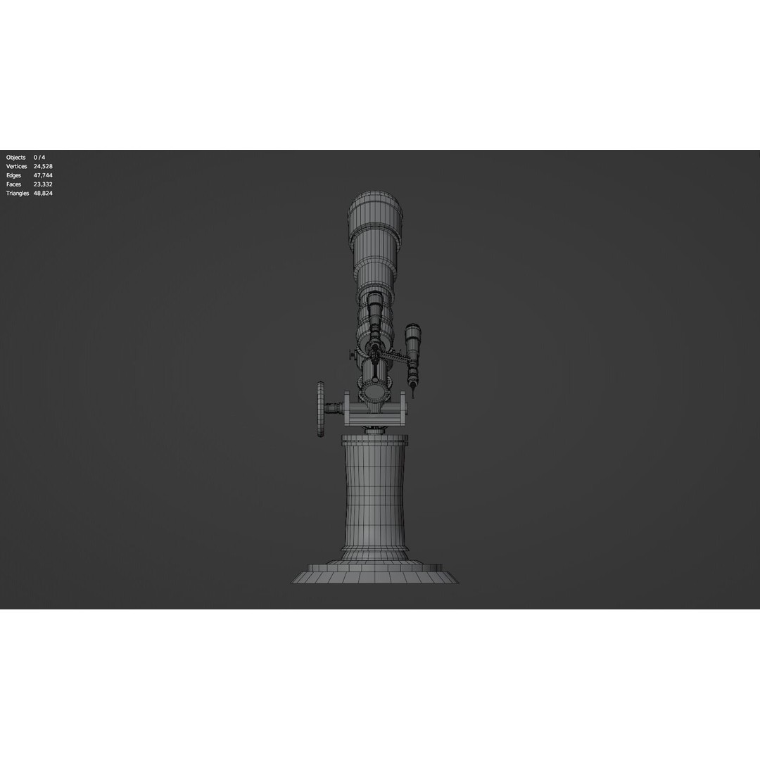 Astronomical Telescope 3D Model – High Poly Space Equipment, FBX, OBJ - View 27
