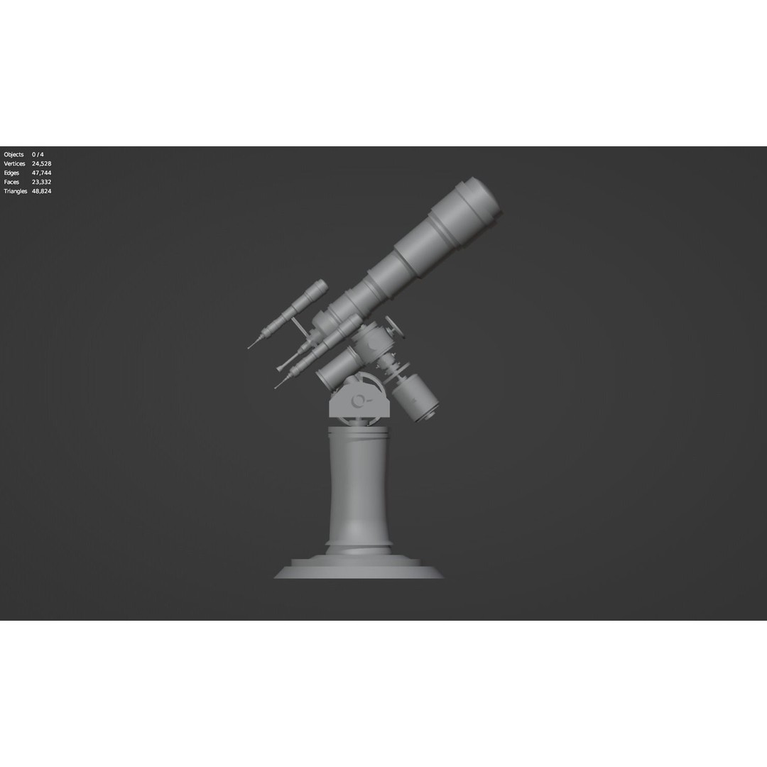 Astronomical Telescope 3D Model – High Poly Space Equipment, FBX, OBJ - View 28